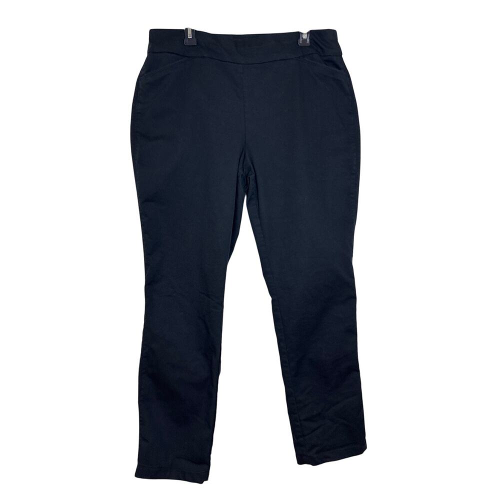 Croft and Barrow The Effortless Stretch Black Straight Leg Pants 16 Regular
